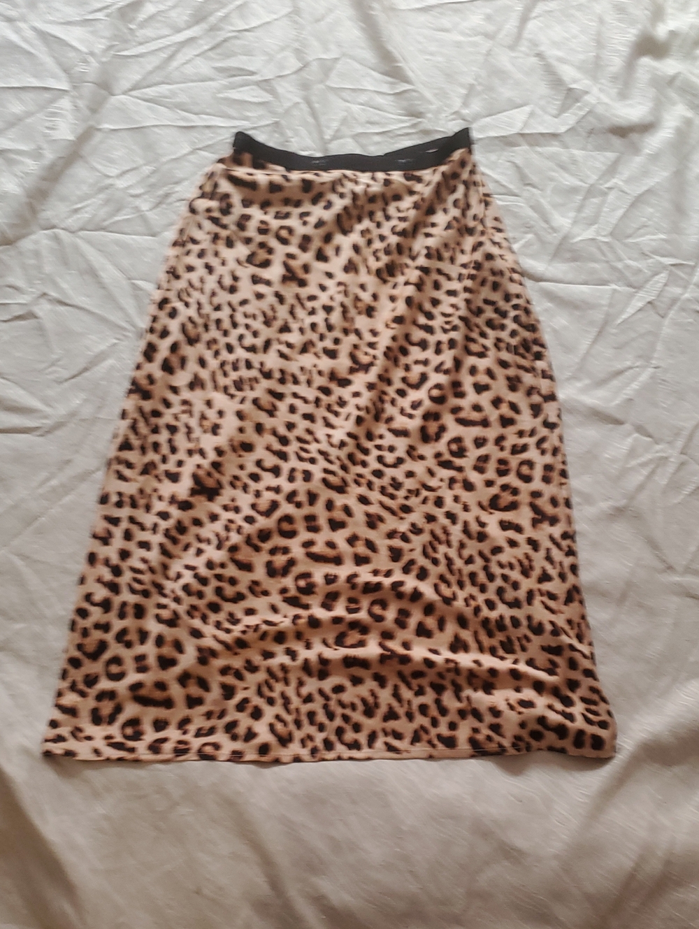 🐆 DKNY Jeans Leopard Print Logo Waist Slip Skirt